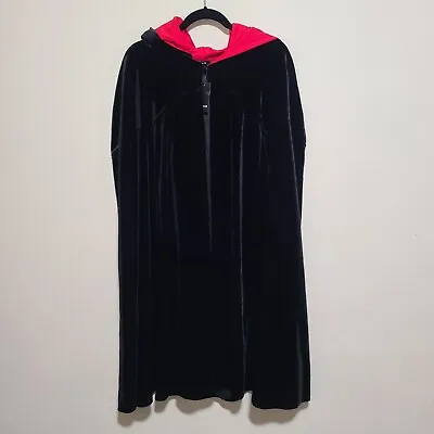Torrid Short Velvet Hooded Cloak Halloween Plus Size 3X/4X Black Red • $116.42