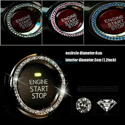 White Car SUV Decorative Button Start Switch Diamond Ring Interior Accessories • $13.78