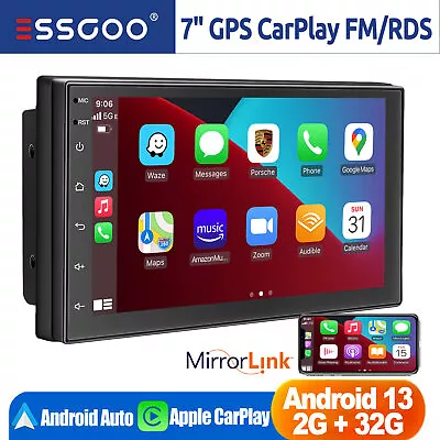 7  Double 2 Din Wireless Apple CarPlay/Android Auto Car Stereo Radio Head Unit • $106.59