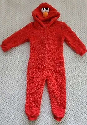 Sesame Street Elmo Costume 6T Toddler Plush Red 2 Piece Flame Resistant • $15.99