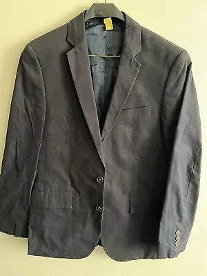 J.Crew Mens 38R Thompson Blazer Jacket 100% Wool Blue 2 Buttons Slim EUC • $39
