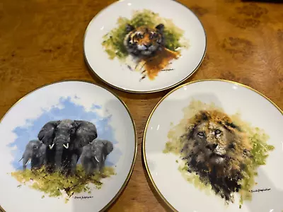 Wedgwood The David Shepherd Wildlife Collection Plates Elephant Lion Tiger • £12