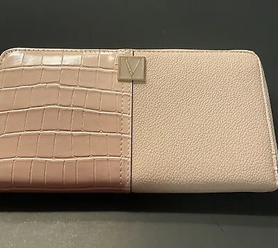 NEW! Victoria's Secret  Zip Around Faux Leather Pink Croc Wallet/ A Great Gift ! • $31.20