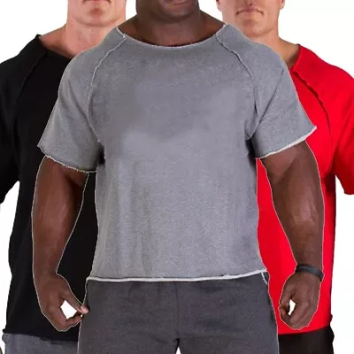 Men Casual Round Neck Cotton T-shirt Fitness Gym Wear Bodybuilding Workout Tee • $24.96