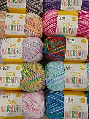 $3.75 • Buy 100g Knitting Yarn 8 Ply Variegated Acrylic Yarn Soft Porta Yarn Quality