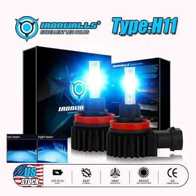 H11 LED Headlight Kit Low Beam Bulbs Super Bright 270000LM 8000K Ice Blue Lights • $16.99