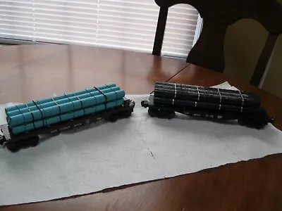 Lionel & MTSI Flat Cars With Loads Of Pipe (Lot Of 2) • $49.75