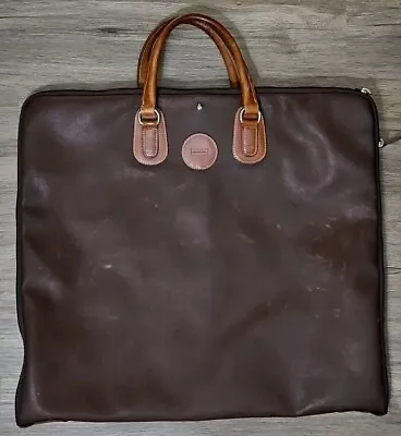 MULHOLLAND Brothers Brown Garment Bag TRAVEL BAG Suit Cover Pebble Beach Concour • $149.99