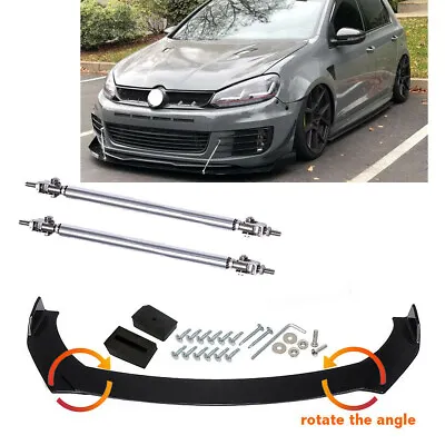 For VW Golf GTI MK5 MK6 MK7 Front Bumper Lip Splitter Lower Spoiler + Strut Rods • $55.10