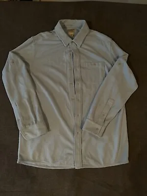 L.L. Bean Shirt Men's Large Regular Light Blue Button Up 100% Cotton Long Sleeve • $12