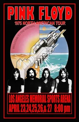 Pink Floyd 1975 Los Angles Sports Arena Concert Poster 11 X 17 Framed • $21.99