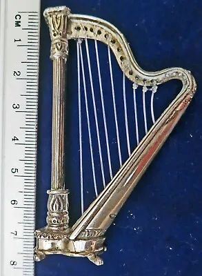 *RARE VINTAGE Silver ANGINI Large HARP Italian Miniature 800 Hallmarked  • £45