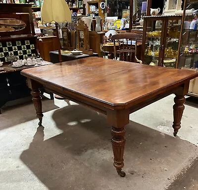 $425 • Buy Antique Edwardian Extension Dining Table With 2 Leaves Fully Extended Seats 10