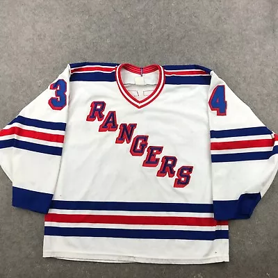 Vintage New York Rangers Jersey Mens Large John Vanbiesbrouck  Beezer * • $98.98