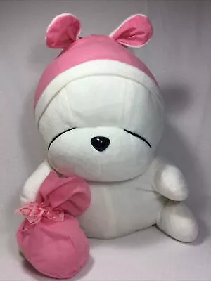 Mashimaro Bizarre White Rabbit Cartoon Pink Hat 15” Stuffed Plush • $37.19