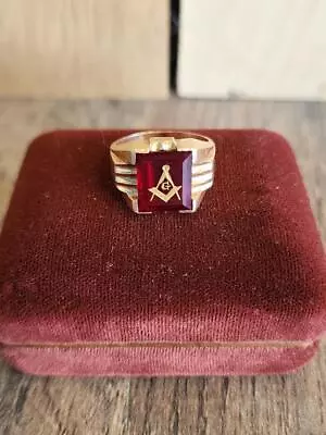 ANTIQUE FREEMASON'S MEN'S RING 14k SOLID GOLD SIZE 8 5DWT VINTAGE • $369.99