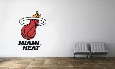 Miami Heat Logo Wall Decal NBA Basketball Decor Sport Mural Vinyl Sticker • $14.95