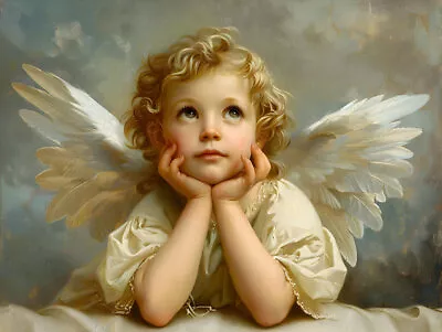 Wall Art Home Deco Whimsical Cherub Angel Oil Painting Picture Printed On Canvas • $99.70