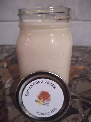 Sandalwood Vanilla | Strong Scented | Soy Candle | 16 Oz. Jar • $16.99