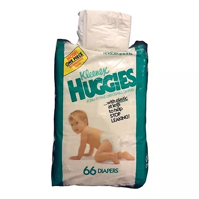 Vintage Kleenex Brand Huggies Plastic Backed Diaper Sz Newborn 1982 (Reborn) • $15