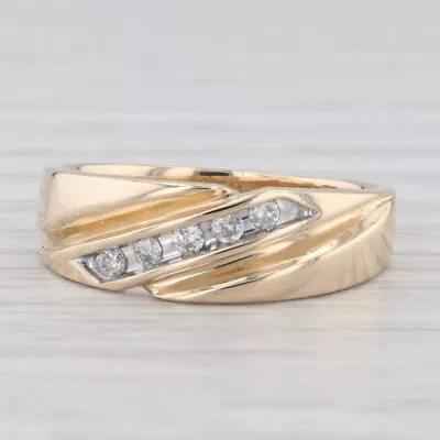 0.15ctw Diamond Men's Wedding Band 14k Yellow Gold Size 8.5 Ring • $499.99