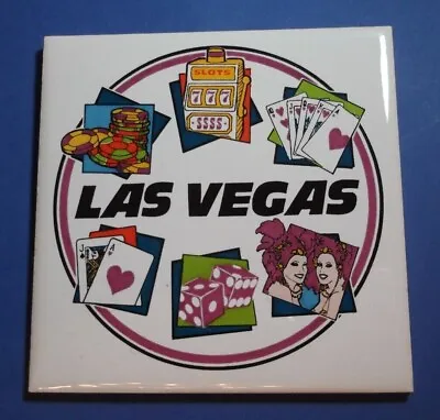  Rare Vintage Las Vegas Ceramic Souvenir Wall Floor Trivet Tile Tourist Gift !!! • $9.99