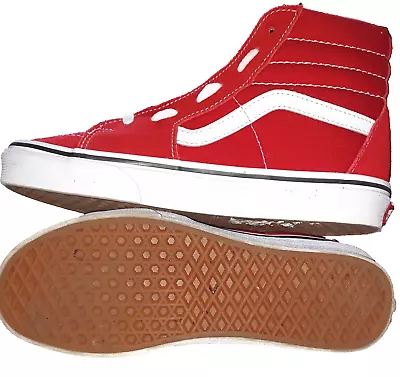 Vans High Top Skate Sneakers Red/white M7 W8.5 • $22