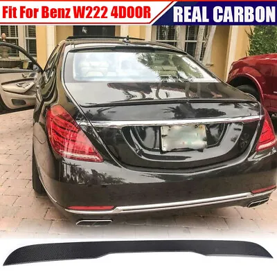 Fits Mercedes Benz W222 S63 S65 2014-2020 Rear Roof Spoiler Wing REAL CARBON  • $159.59