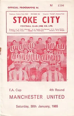 STOKE CITY V  MANCHESTER UNITED  FA CUP 4th Rd    30th Jan 1965  MAN UTD 1964-65 • £1.50