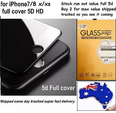 For IPhone 7 8 Plus  X XS HD Full Glass Cover 5D Pro Super Tempered Glass • $5.95