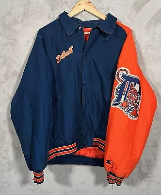 Vintage Tigers Jacket STARTER  90s Orange Blue USA Adult XL • $69.27