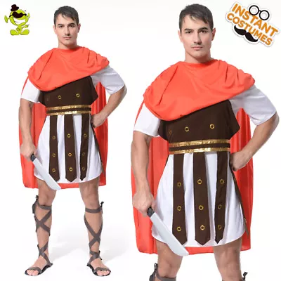 Adult Men Role Play Roman Soldier Costume Roman Gladiator Costume For Party • $29.65