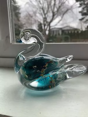 Mdina Glass Swan Figurine Malta Paperweight • $14.95