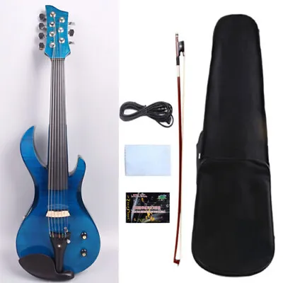 7 String Electric Violin 4/4 Kit  Ebony Fittings No Frets With Case Bag Bow  • $423