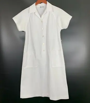 VTG Snowbird Women's 50s 60s White Nurse Hospital Uniform Dress Sz M • $36