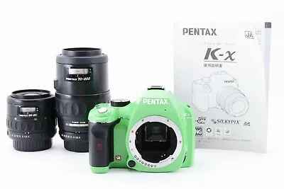 PENTAXX K-x 12.4MP Digital SLR Camera Green Color W/Two Lens Set From Japan F/S • $470.28