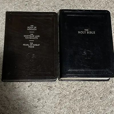 LDS Triple Combination Bible Black Invecchiato Leather Employee Gift Edition • $349.99