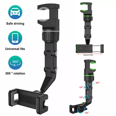 Upgrade Universal 360Rotation Car Rear View Mirror Mount Stand Cell Phone Holder • $7.99