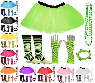 £6.99 • Buy Child Tutu Skirt Fancy Dress Party Kids Costumes Set Striped Leg Warmer Gloves