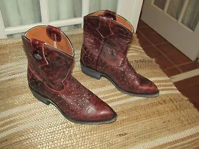 Harley Davidson Burgundy Studded Ankle Western Cowgirl Boots Women's Size 9 M • £50.12