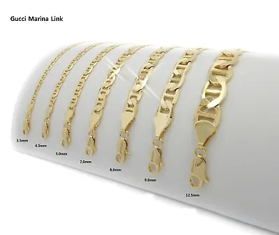14k Gold Plated Gucci Marina Link Chain Necklace Bracelet & Anklet / Men&Women • $12.99
