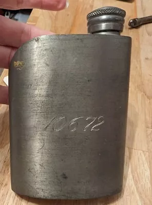 Vintage Siam Thailand Pewter Flask (engraved With 10672) • $19.99