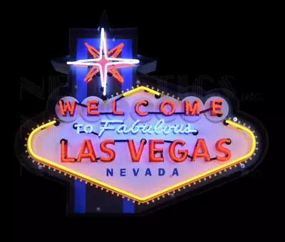 Welcome To Fabulous Las Vegas Neon Sign - Poker - Casino - Steel Can - Nevada • $1999.97