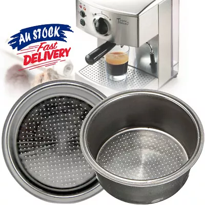 2 Cup Non Pressurized Coffee Filter Basket Stainless Steel Coffee Tea Cup • $10.99