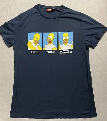 Simpsons Homer T-shirt XL Navy Blue Official T Shirt • £9