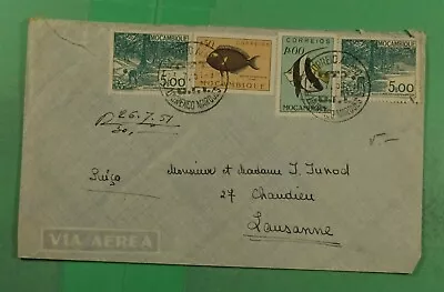 DR WHO 1951 PORTUGUESE MOZAMBIQUE AIRMAIL TO SWITZERLAND J98582 • $1.34