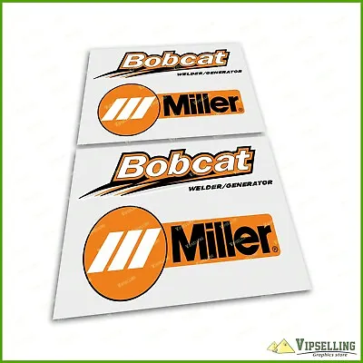 Miller Welder Generator BOBCAT Orange Laminated Decals Stickers Set • $24.70