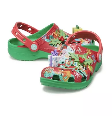 Disney Mickey Mouse & Friends Crocs Christmas Holiday Clogs For Kids MULTI SIZE • $40.49