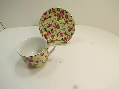 Formalities By Baum Brothers Floral Chintz Cup And Saucer Yellow Chintz • $10