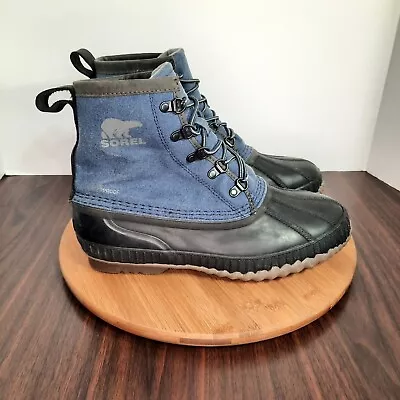 Sorel Cheyanne II Mens Size 9 Boots Blue Waterproof Duck Lace Up Outdoor Fishing • $39.99